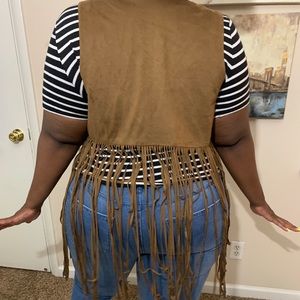 Brown stringed cardigan